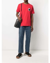 T-shirt à col rond imprimé rouge Stussy