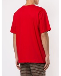 T-shirt à col rond imprimé rouge Supreme