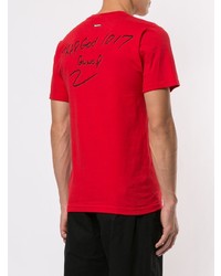 T-shirt à col rond imprimé rouge Supreme