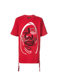 T-shirt à col rond imprimé rouge Haculla