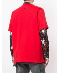 T-shirt à col rond imprimé rouge MSGM