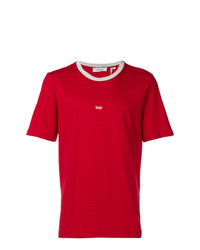 T-shirt à col rond imprimé rouge Helmut Lang