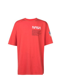 T-shirt à col rond imprimé rouge Heron Preston