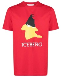 T-shirt à col rond imprimé rouge Iceberg