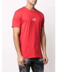 T-shirt à col rond imprimé rouge DSQUARED2