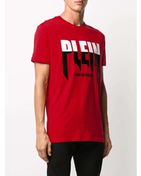 T-shirt à col rond imprimé rouge Philipp Plein