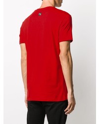 T-shirt à col rond imprimé rouge Philipp Plein