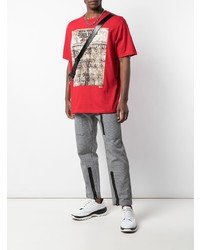 T-shirt à col rond imprimé rouge Supreme