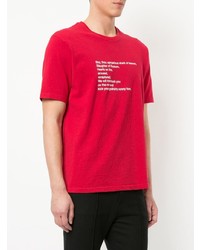 T-shirt à col rond imprimé rouge Undercover