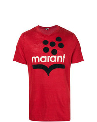 T-shirt à col rond imprimé rouge Isabel Marant