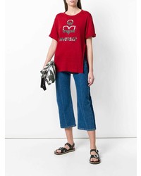 T-shirt à col rond imprimé rouge Isabel Marant Etoile
