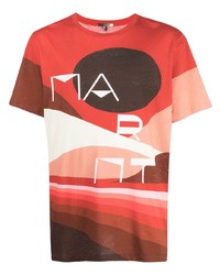 T-shirt à col rond imprimé rouge Isabel Marant Étoile