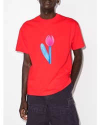 T-shirt à col rond imprimé rouge Jacquemus