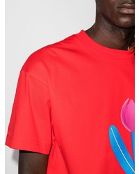 T-shirt à col rond imprimé rouge Jacquemus