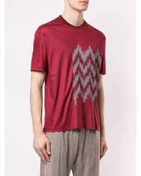 T-shirt à col rond imprimé rouge Giorgio Armani