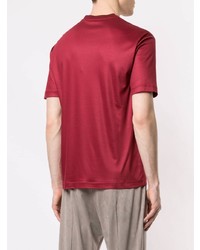 T-shirt à col rond imprimé rouge Giorgio Armani