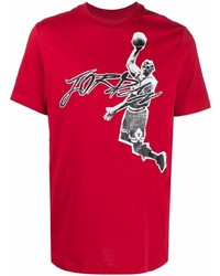 T-shirt à col rond imprimé rouge Jordan