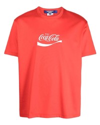 T-shirt à col rond imprimé rouge Junya Watanabe MAN