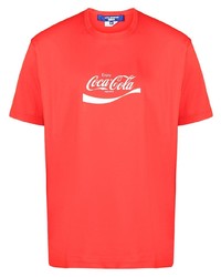 T-shirt à col rond imprimé rouge Junya Watanabe MAN