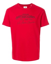 T-shirt à col rond imprimé rouge Kent & Curwen