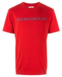 T-shirt à col rond imprimé rouge Kent & Curwen