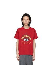 T-shirt à col rond imprimé rouge Kenzo
