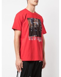 T-shirt à col rond imprimé rouge Supreme