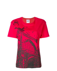 T-shirt à col rond imprimé rouge Koché