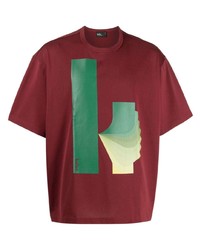 T-shirt à col rond imprimé rouge Kolor