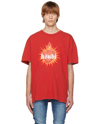 T-shirt à col rond imprimé rouge Ksubi