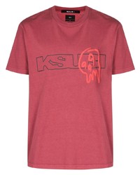 T-shirt à col rond imprimé rouge Ksubi