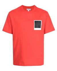 T-shirt à col rond imprimé rouge Lacoste