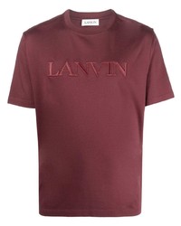 T-shirt à col rond imprimé rouge Lanvin