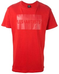 T-shirt à col rond imprimé rouge Les (Art)ists