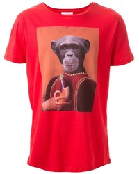 T-shirt à col rond imprimé rouge Les Benjamins