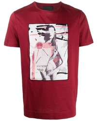 T-shirt à col rond imprimé rouge Limitato