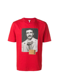 T-shirt à col rond imprimé rouge Loewe