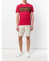 T-shirt à col rond imprimé rouge Fendi