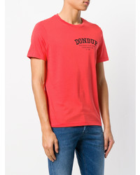 T-shirt à col rond imprimé rouge Dondup