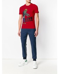 T-shirt à col rond imprimé rouge Love Moschino