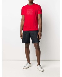 T-shirt à col rond imprimé rouge Emporio Armani