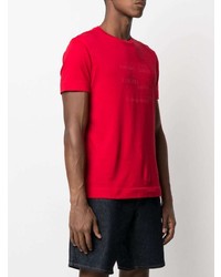 T-shirt à col rond imprimé rouge Emporio Armani