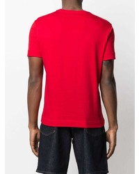 T-shirt à col rond imprimé rouge Emporio Armani