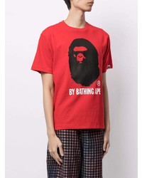 T-shirt à col rond imprimé rouge A Bathing Ape