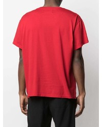 T-shirt à col rond imprimé rouge Amiri