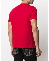 T-shirt à col rond imprimé rouge VERSACE JEANS COUTURE