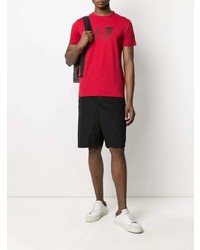 T-shirt à col rond imprimé rouge Ea7 Emporio Armani