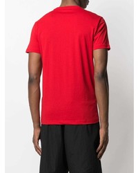 T-shirt à col rond imprimé rouge Ea7 Emporio Armani