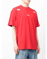 T-shirt à col rond imprimé rouge MSGM