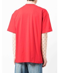 T-shirt à col rond imprimé rouge MSGM